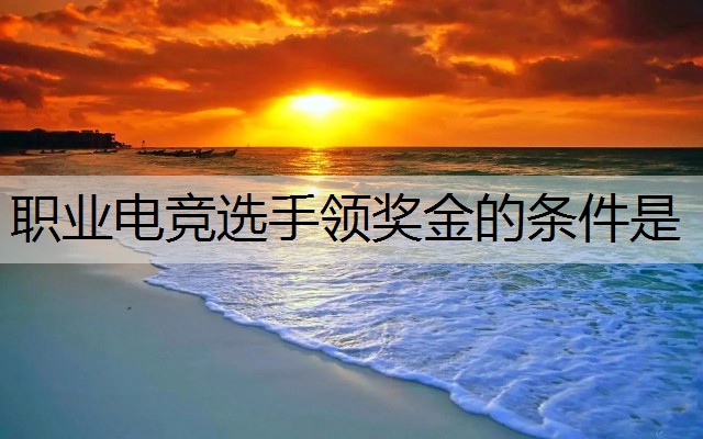 职业电竞选手领奖金的条件是
